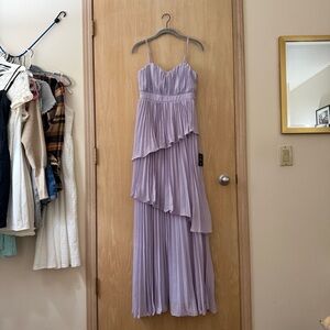 Lulus Lavender Pleated Maxi Dress Spaghetti Strap Size Small NWT